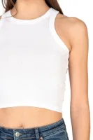 Pamuklu Kaşkorse Fitilli Halter Yaka Esnek Rahat Geniş Biyeli Crop Atlet Büstiyer Özkan 27425 Beyaz görsel 23
