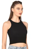 Pamuklu Kaşkorse Fitilli Halter Yaka Esnek Rahat Geniş Biyeli Crop Atlet Büstiyer Özkan 27425 Siyah görsel 26