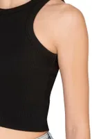 Pamuklu Kaşkorse Fitilli Halter Yaka Esnek Rahat Geniş Biyeli Crop Atlet Büstiyer Özkan 27425 Siyah görsel 28