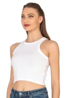 Pamuklu Kaşkorse Fitilli Halter Yaka Esnek Rahat Geniş Biyeli Crop Atlet Büstiyer Özkan 27425 Beyaz görsel 21