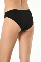 Pamuklu Raporlu Ribana Kadın Bikini Külot Kota 5026 Siyah detay görünüm