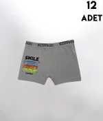 Parça Baskılı Penye Erkek Çocuk Boxer 12'li Kota 1005 Asorti detay görünüm