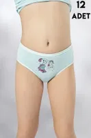Parça Baskılı Penye Kız Çocuk Bikini Külot 12'li Kota 3410 Asorti detay görünüm