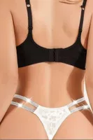 Parlak Çift Britli Dantelli Fantezi Kadın Beyaz String Real Passione 312 Beyaz detay görünüm