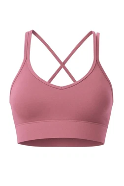 Anı Pedli İnce Askılı Sırtı Çapraz Çift Askılı Spor Crop Büstiyer Toparlayıcı Destek