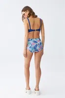 Pedli Yaprak Desenli Yüksek Bel Sax Bikini Takımı Akbeniz 35016 Saks görsel 5