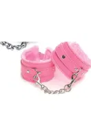Peluş Astarlı Deri El Kelepçesi NightLight 8016 Pembe görsel 4