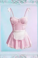 Pembe Dantelli Hİzmetçi Fantezi Kostüm Real Passione 20104 Pembe görsel 6