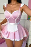Pembe Dantelli Hİzmetçi Fantezi Kostüm Real Passione 20104 Pembe görsel 5