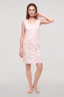 Pembe Kadın Kelebek Desenli Basic Gecelik Akbeniz 6003 Pembe detay görünüm