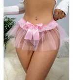 Pembe Kurdele Detaylı Tüllü Fantezi Tanga Feel Lady 1039 Pembe detay görünüm