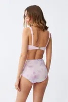 Pembe Pedli Üst ve Pastel Desenli Yüksek Bel Bikini Takımı Akbeniz 35016 Pembe görsel 6