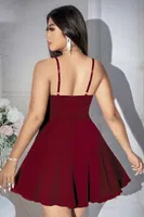 Büyük Beden Dantelli ve Şifon Babydoll Elbise Bordo Pink Night 6721 Bordo detay görünüm