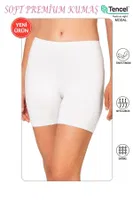 Premium Kumaş Modal Pamuklu Esnek Rahat Ara Boy Diz Üstü Kısa Tayt Şort Boxer Özkan 27781 Beyaz görsel 7