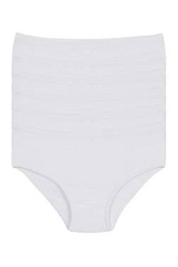 Yıldız Çamaşır Ribana Biyeli Kadın Bikini Külot Beyaz %100 Pamuk 6'lı Paket Yıldız 3510