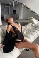 Sabahlıklı Transparan Dantel Fantezi Body Jesica Bella LB-284 Siyah farklı açı