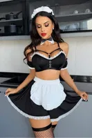 Saç Bantlı Ve Önlüklü Mini Fantezi Hizmetçi Kostümü Real Passione 20102 Siyah görsel 5