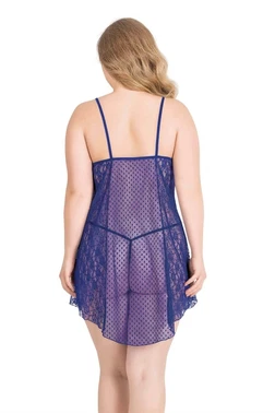 Ahu Lingerie Saks Fantazi Büyük Beden Kısa Tül Gecelik Ahu Primoda 3034 - Alternatif Görünüm