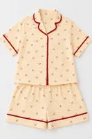 Sarı Kiraz Desenli Kısa Kollu Şortlu Pijama Takımı Bella Notte 79171 Sarı görsel 4