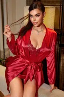 Saten Bordo Üçlü Fantazi Takım Real Passione 3056 Bordo detay görünüm