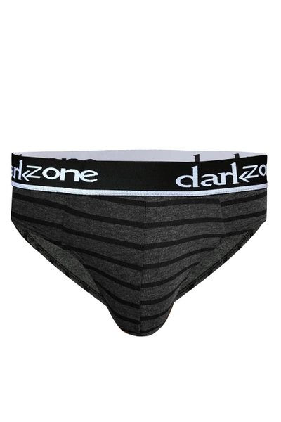 Şerit Desenli Antrasit Pamuklu Lastikli Slip Külot Darkzone DZ-1103-112-S