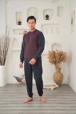 Sıfır Yaka Erkek Pijama Takımı Bone Club 5970