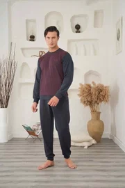 Sıfır Yaka Erkek Pijama Takımı Bone Club 5970