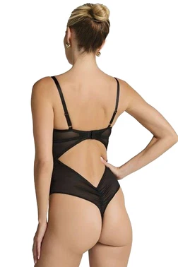 For Dreams Sırt Dekolteli Tanga Detaylı Siyah Body For Dreams 8630 - Alternatif Görünüm