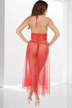 Sistina Uzun Yırtmaçlı Dantel Gecelik Sistina 057 - Alternatif Görünüm