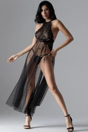 Sistina Transparan Dantel Gecelik Takım Sistina 075