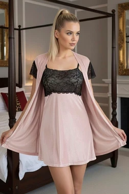 Sistina Kadife Somon 2li Gecelik Takım Sistina 1430