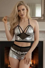 Sistina Parlak Fantazi Büstiyerli Şort Takım Sistina 432