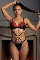 Sistina 6585 Dantelli Seksi İç Çamaşırı Siyah-Kırmızı