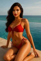 Bağcıklı Bikini Takımı Venlisa V5100 Kırmızı