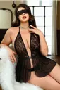 Siyah Dantelli Göz Bantlı Fantezi Babydoll Jesica Bella JB-15080