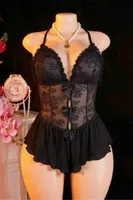 Siyah Fiyonk Detaylı Fantezi Babydoll Ruselin 2308 Siyah görsel 6