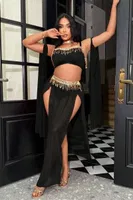Siyah Oryantal Fantezi Kostüm Feel Lady F998 Siyah görsel 5