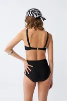 Siyah Pedli Kare Yaka Yüksek Bel Bikini Takımı Akbeniz 35018 Siyah görsel 5