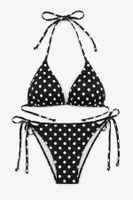Siyah Puantiye Detaylı Halter Yaka Bikini Ve Pareo Takımı Bella Notte M-9551 Siyah farklı açı