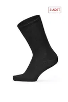 Socksturka 3'lü Fitilli Pamuklu Soket Çorap Somon Siyah
