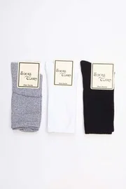 SocksTurca Socksturka 3'lü Fitilli Pamuklu Soket Çorap Mor