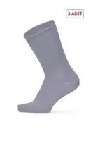 Socksturka 3'lü Fitilli Pamuklu Soket Çorap Bej Gri