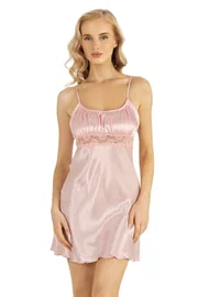 Ahu Lingerie Somon Kısa Saten Gecelik Ahu Primoda 8208