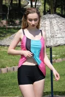Şortlu Tankini Elbise Mayo Pembe Akbeniz 36001 Pembe görsel 4