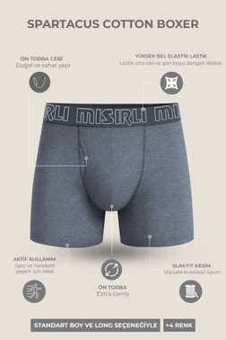 Spartacus Performance Pamuklu Long Boxer Mısırlı EBXR000008 - Alternatif Görünüm