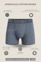 Spartacus Performance Pamuklu Long Boxer Mısırlı EBXR000008 Mavi Lastikli Siyah görsel 5
