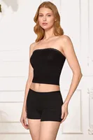 Straplez Crop Berrak 7041 Siyah