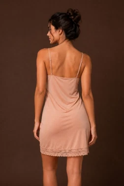 Ten Rengi Dantel Detaylı Askılı Mini Gecelik Bella Notte 35793 - Alternatif Görünüm
