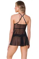 Transparan Siyah Tül Gecelik For Dreams 9102 Siyah farklı açı