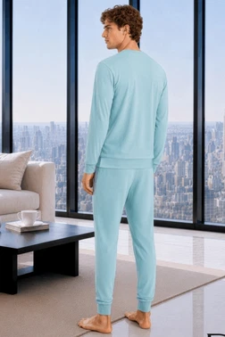 Turkuaz Erkek T-Shirt Pantolon Takımı Doreanse 4627 - Alternatif Görünüm